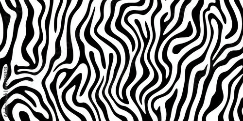 Intricate Black and White Wavy Pattern Design