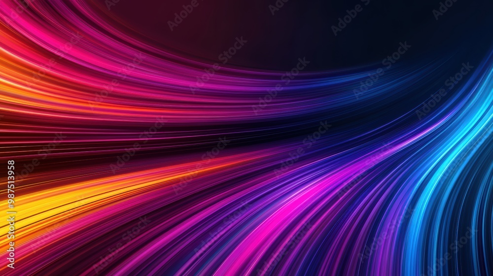 Glowing lines in radiant colors moving through a dark abstract space, creating a futuristic, high-energy conceptual wallpaper Glowing lines in radiant colors moving through a dark abstract space, creating a futuristic, high-energy conceptual wallpaper