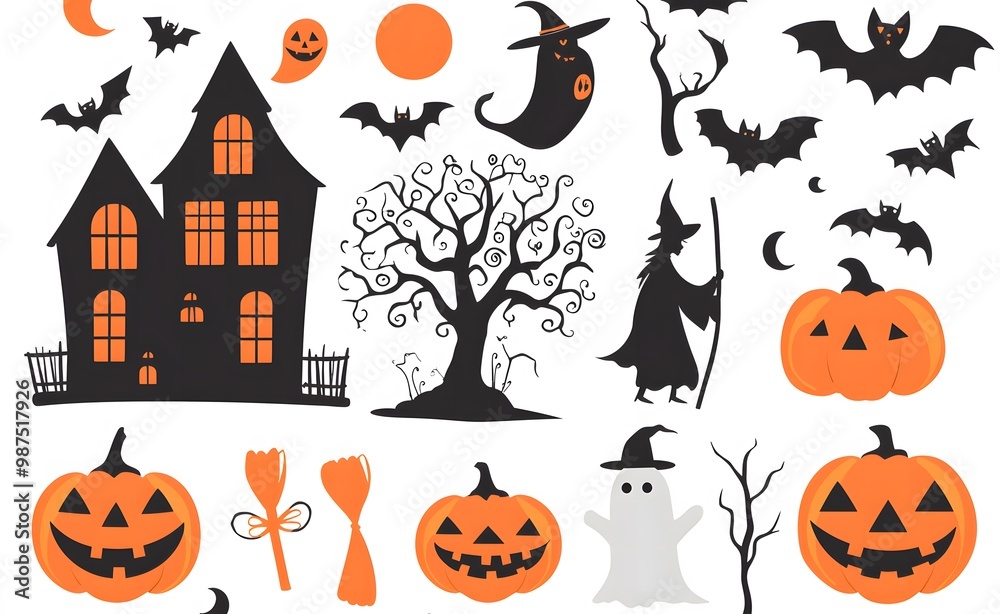 Halloween-themed vector elements set Halloween-themed vector elements set
