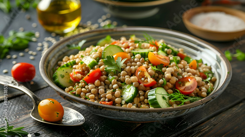 Delicious Couscous Salad with Cucumber and Tomatoes