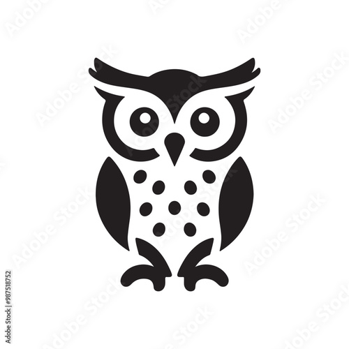 owl silhouette , owl icon, owl vector design photo