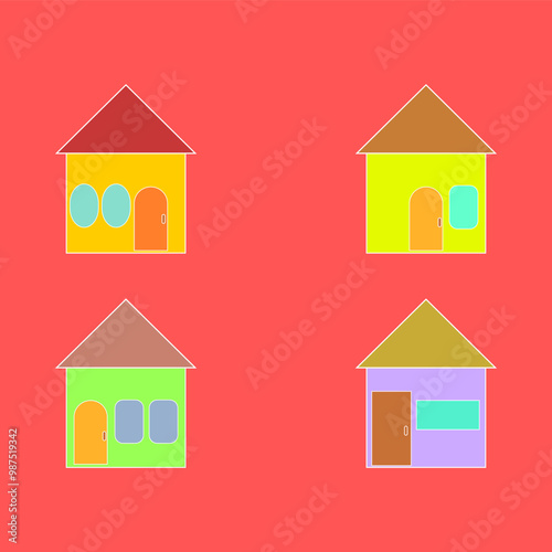 House. simple house building. flat style. vector. residential theme. property theme. property business. family. lodging. boarding house