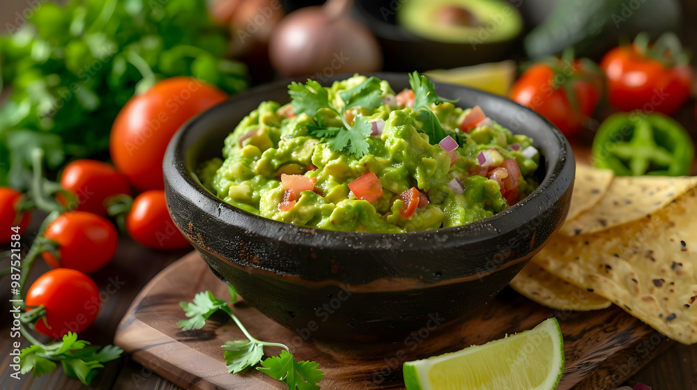 Fresh Guacamole Dip with Tortilla Chips