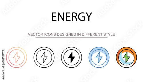 Energy icon design with white background stock illustration