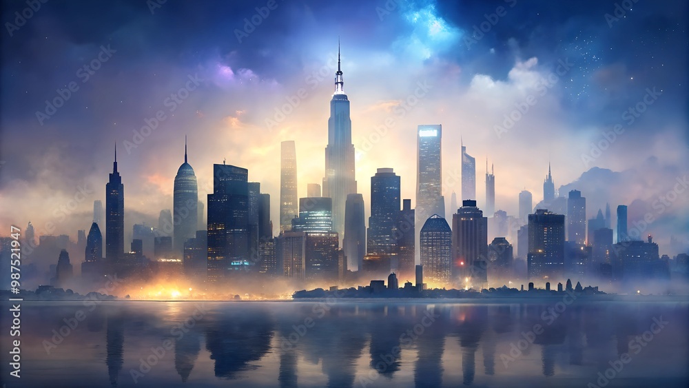 Obraz premium New York city skyline, skyscrapers, good architecture