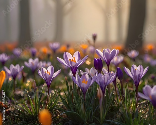 spring crocus flowers #987522137