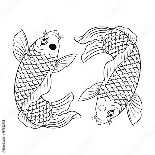 A pair of auspicious koi fish tattoos