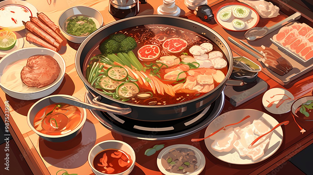 Hot pot illustration