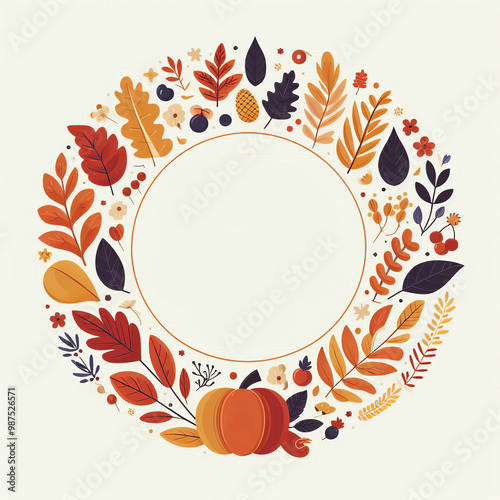 Decorative autumn frame. Advertising template, wrapping concept, border