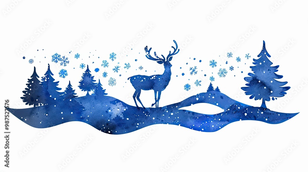 deer in winter forest deer in winter forest