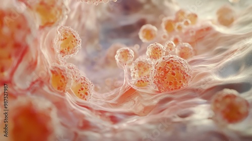 Wallpaper Mural Close-up of skin cells regenerating after an injury, highlighting the body natural healing process. Torontodigital.ca