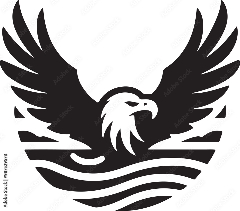 Obraz premium Rockstar vector artwork. Rebel eagle graphic illustration