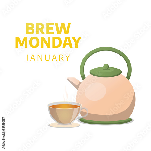 Brew Monday vector design template good for celebration usage. Brew Monday design. flat design. eps 10.