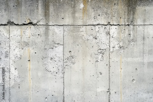 Weathered Concrete Wall with Horizontal Crack