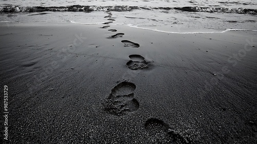 Solitary Steps: Empty Footprints Symbolizing Loneliness and Isolation