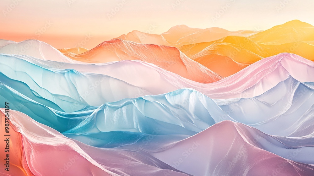 Obraz premium Abstract Pastel Mountain Landscape