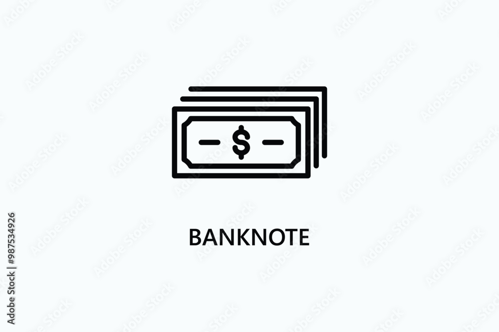 Banknote Vector Icon Or Logo Illustration Banknote Vector Icon Or Logo Illustration