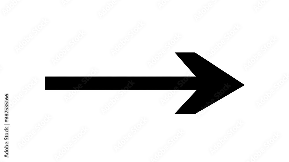 Minimalist Black Arrow Icon on White Background Signifying Direction and Movement Minimalist Black Arrow Icon on White Background Signifying Direction and Movement