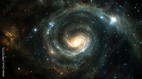 A captivating spiral galaxy filled with stars and cosmic dust, showcasing the beauty of space.