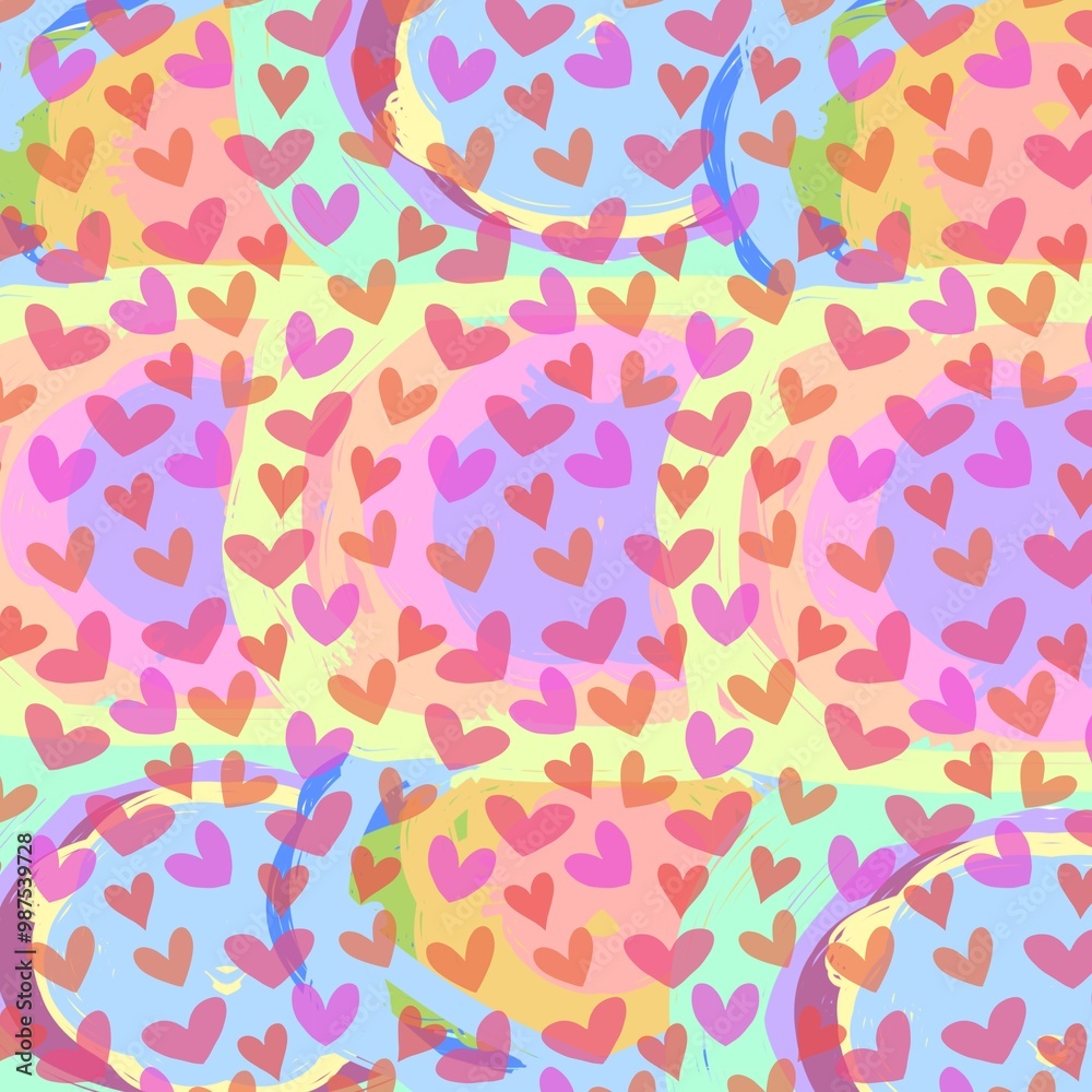Valentine's Day background, lots of hearts, bright colors, lots of emotions Valentine's Day background, lots of hearts, bright colors, lots of emotions