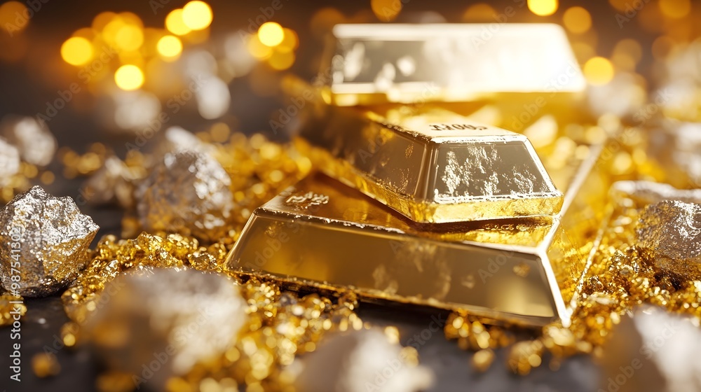 Gold and Silver: Background images about precious metals. Assets, investments, wealth, precious metals mining, gold reserves, gold price Gold and Silver: Background images about precious metals. Assets, investments, wealth, precious metals mining, gold reserves, gold price
