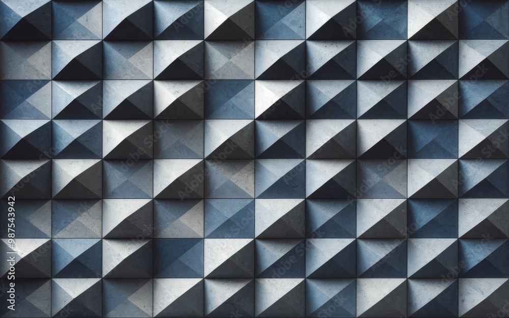 Geometric tiles pattern. Abstract pattern of gray and blue geometric tiles, creating a contemporary and minimalist design. Geometric tiles pattern. Abstract pattern of gray and blue geometric tiles, creating a contemporary and minimalist design.