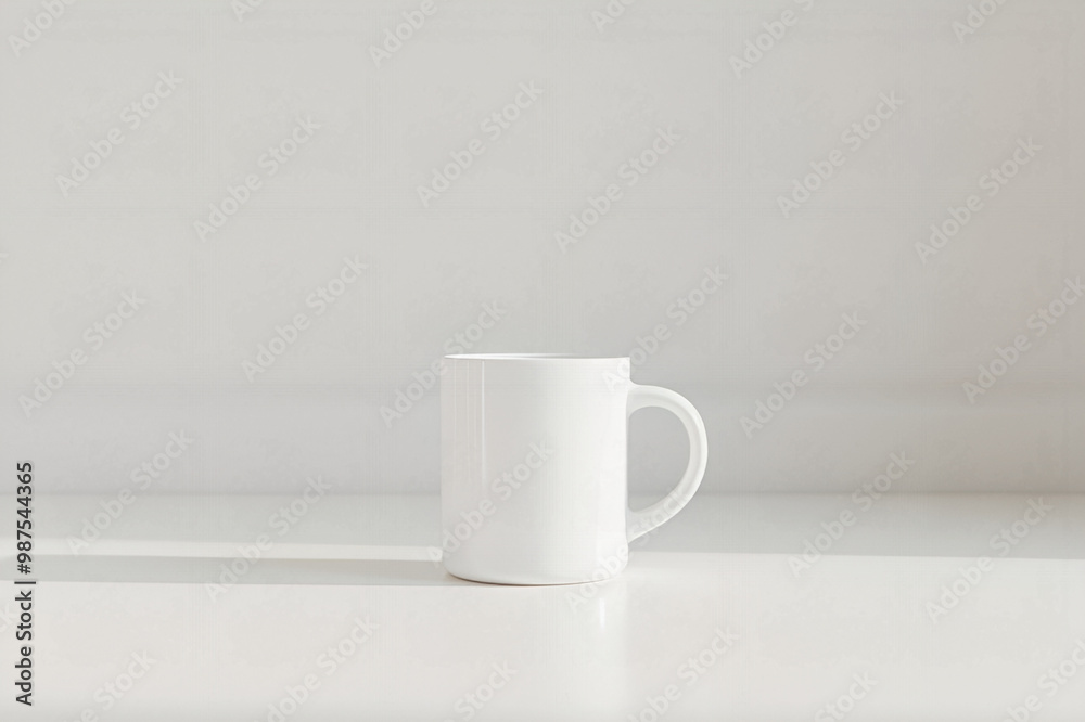 a simple mockup mug white on minimalist kitchen a simple mockup mug white on minimalist kitchen