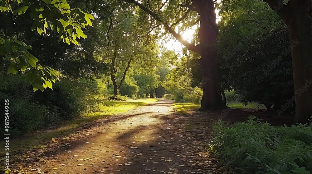 Obraz premium Nature's Embrace: A Tranquil Walk Through Stockwood Park, Luton