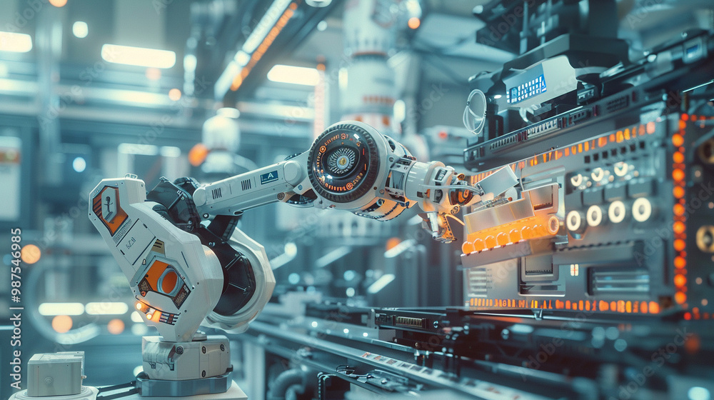 A robotic system learning to assemble parts in an automated factory using machine learning. A robotic system learning to assemble parts in an automated factory using machine learning.
