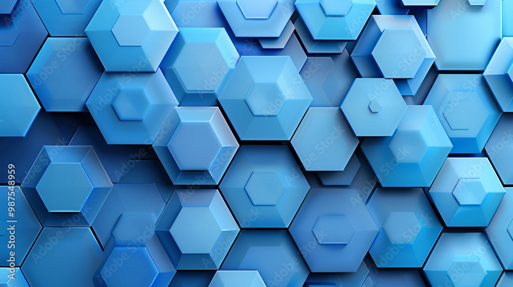 Abstract mosaic of blue hexagons – hexagonal pattern with varying shades of blue, sleek and futuristic corporate background. Abstract mosaic of blue hexagons – hexagonal pattern with varying shades of blue, sleek and futuristic corporate background.