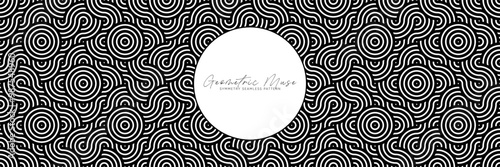 Men’s Black and White Asian Seamless Geometric Mandala Pattern