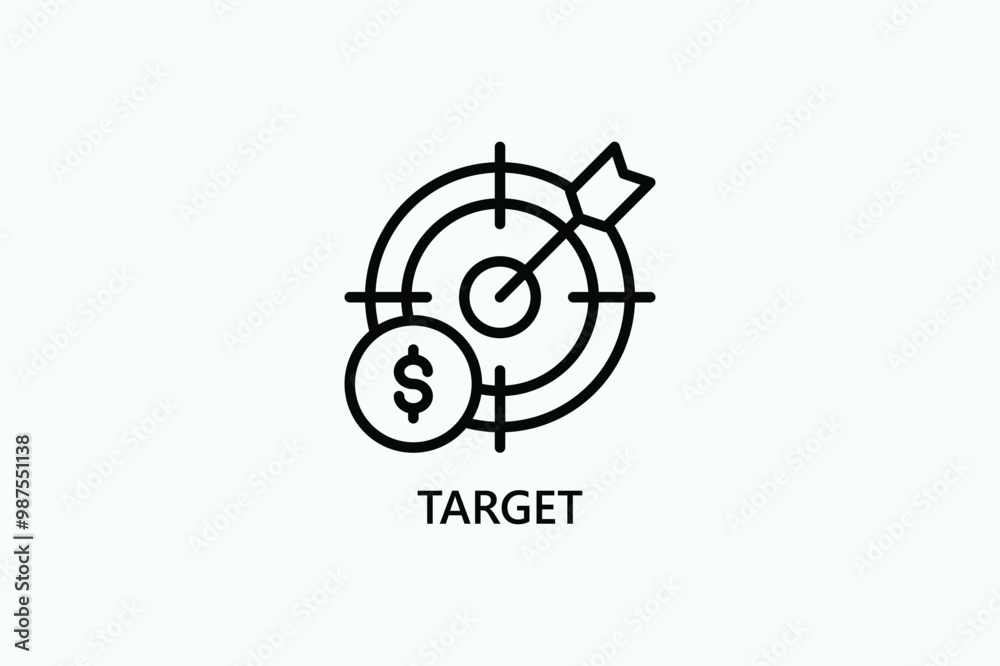Fototapeta premium Target Vector Icon Or Logo Illustration