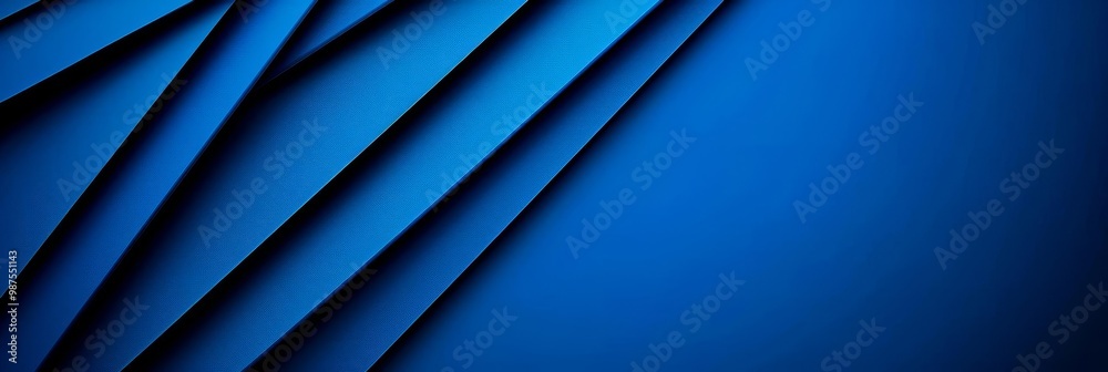 Obraz premium Abstract blue geometric background with overlapping layers.