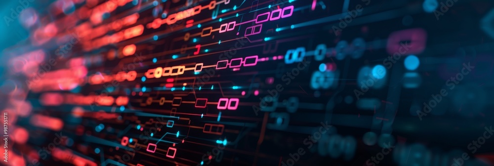 Abstract digital background with red and blue glowing lights. Abstract digital background with red and blue glowing lights.