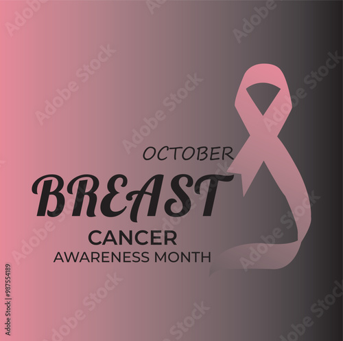 Print Breast cancer vector isolated on background