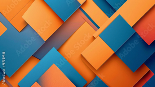 Vibrant orange and blue overlapping shapes – dynamic, energetic design with contrasting shapes, great for corporate branding materials.