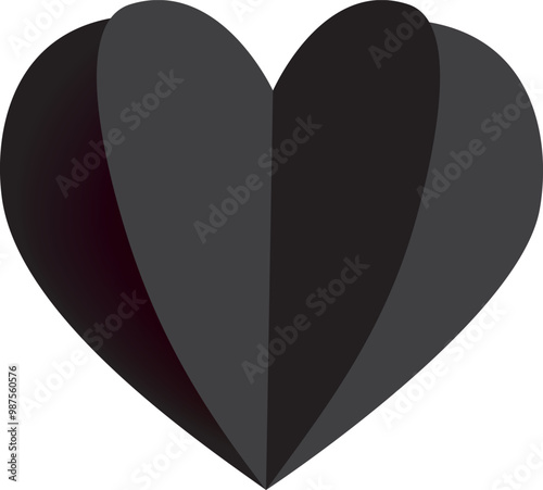 heart of black and white love paper