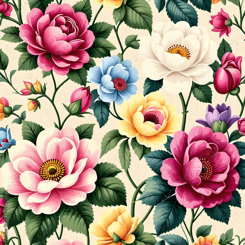 vintage wallpaper with flowers