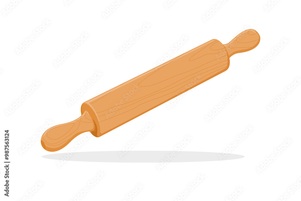 Baking Tools Vector Illustration Isolated on White Background. A Baking Kitchen Utensil and Cooking Tool Illustration. Rolling Pin Vector Illustration Isolated. Illustration of a Wooden Rolling Pin. Baking Tools Vector Illustration Isolated on White Background. A Baking Kitchen Utensil and Cooking Tool Illustration. Rolling Pin Vector Illustration Isolated. Illustration of a Wooden Rolling Pin.