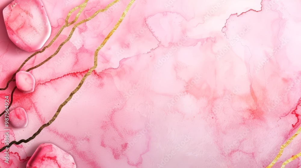 Abstract pink and gold marble texture background. Abstract pink and gold marble texture background.