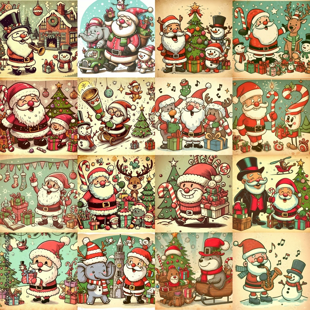 Funny cartoon Xmas. AI generated illustration Funny cartoon Xmas. AI generated illustration
