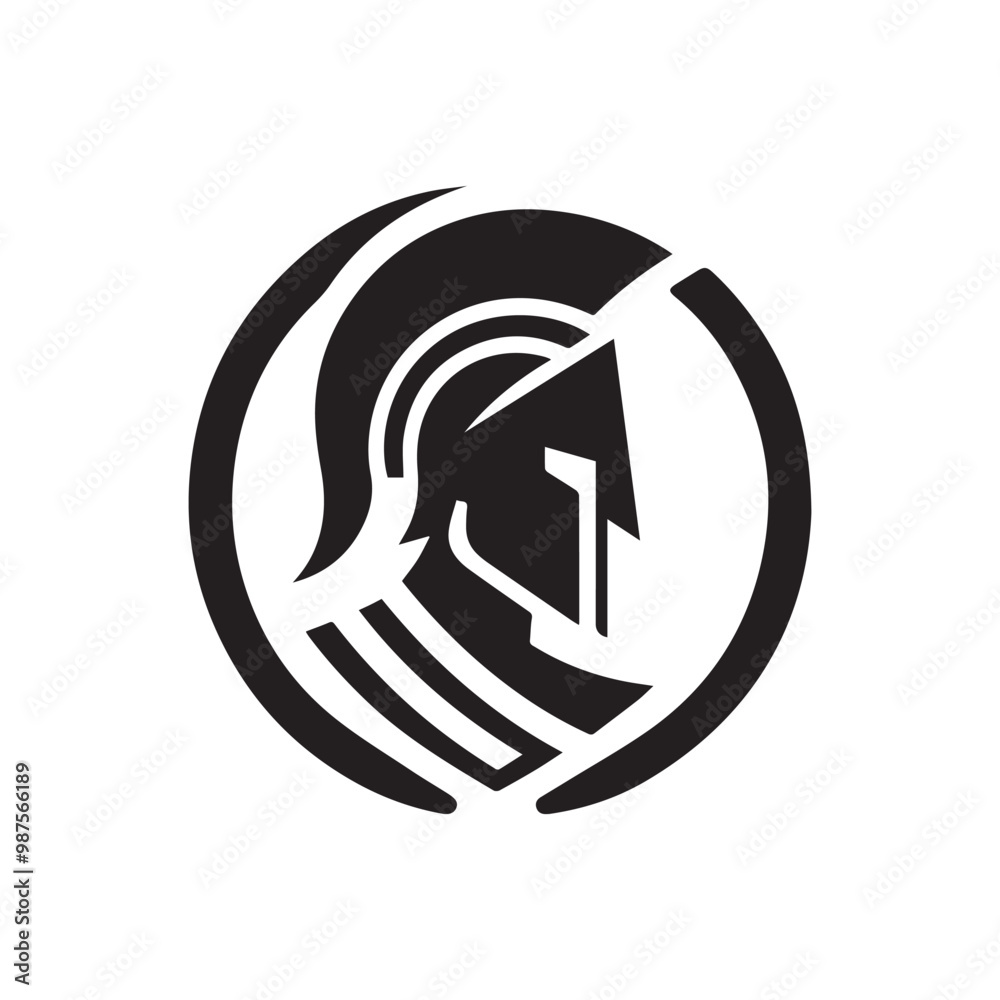 spartan logo, simple knight, black and white spartan logo, simple knight, black and white