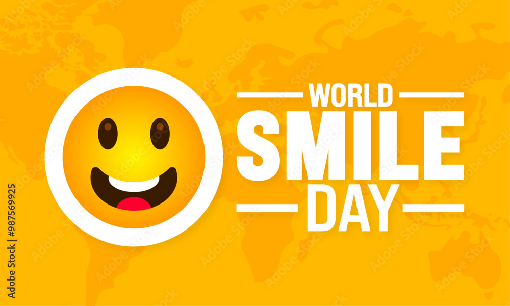 World Smile Day background or banner design template is observed every year in October. Holiday concept. Template for card, poster, placard, template. eps 10 World Smile Day background or banner design template is observed every year in October. Holiday concept. Template for card, poster, placard, template. eps 10