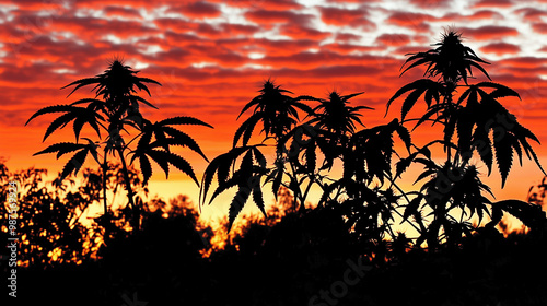 cannabis plant nature weed marijuana medical sunset