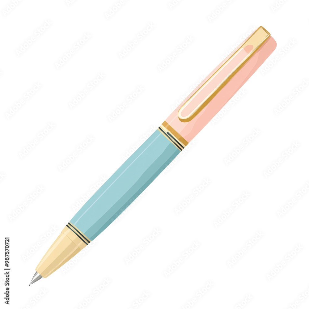 Stylish pen with blue and pink design, isolated on white background, transparent background. Stylish pen with blue and pink design, isolated on white background, transparent background.