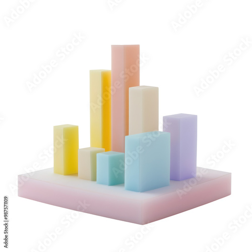 Colorful 3D graph showing data analysis and statistics, white isolated background, transparent background. Free Download Colorful 3D graph showing data analysis and statistics, white isolated background, transparent background. - GFXLoad