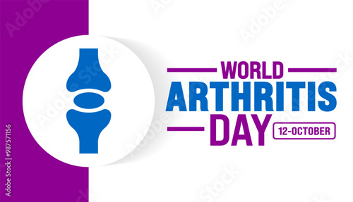 World Arthritis Day background or banner design template is observed every year in October. Holiday concept. Template for card, poster, placard, template. eps 10