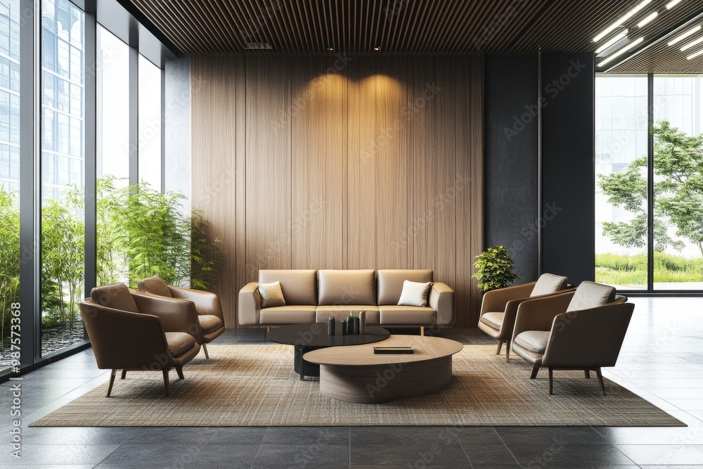 Modern Office Lounge Interior with Contemporary Design and Luxurious Ambiance Modern Office Lounge Interior with Contemporary Design and Luxurious Ambiance