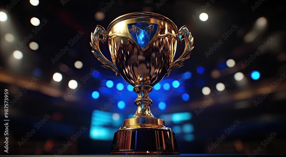 A shiny trophy on display, symbolizing achievement and competition. A shiny trophy on display, symbolizing achievement and competition.