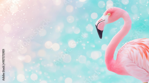 pink flamingo on the background